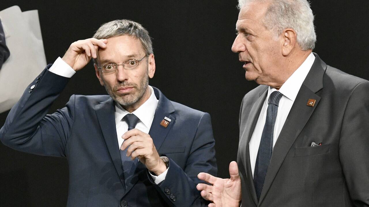 Innenminister Herbert Kickl und EU-Kommissar Dimitris Avramopoulos am Freitag, 14. September 2018, in Wien. 