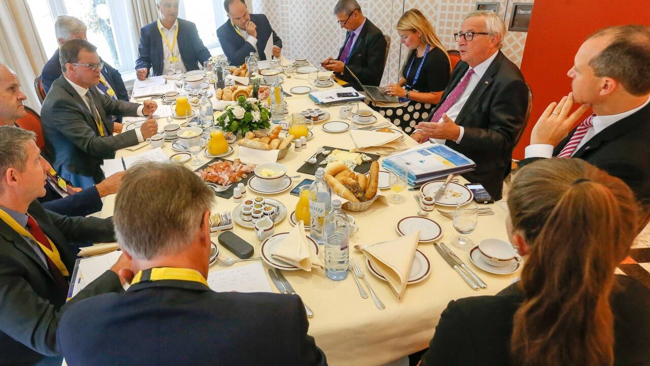 EU-Kommissionspräsident Jean-Claude Juncker am Donnerstag (20. September 2018) beim Interview. 
