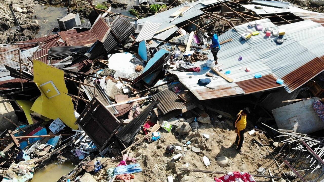 Massive Zerstörungen in der Stadt Palu. 