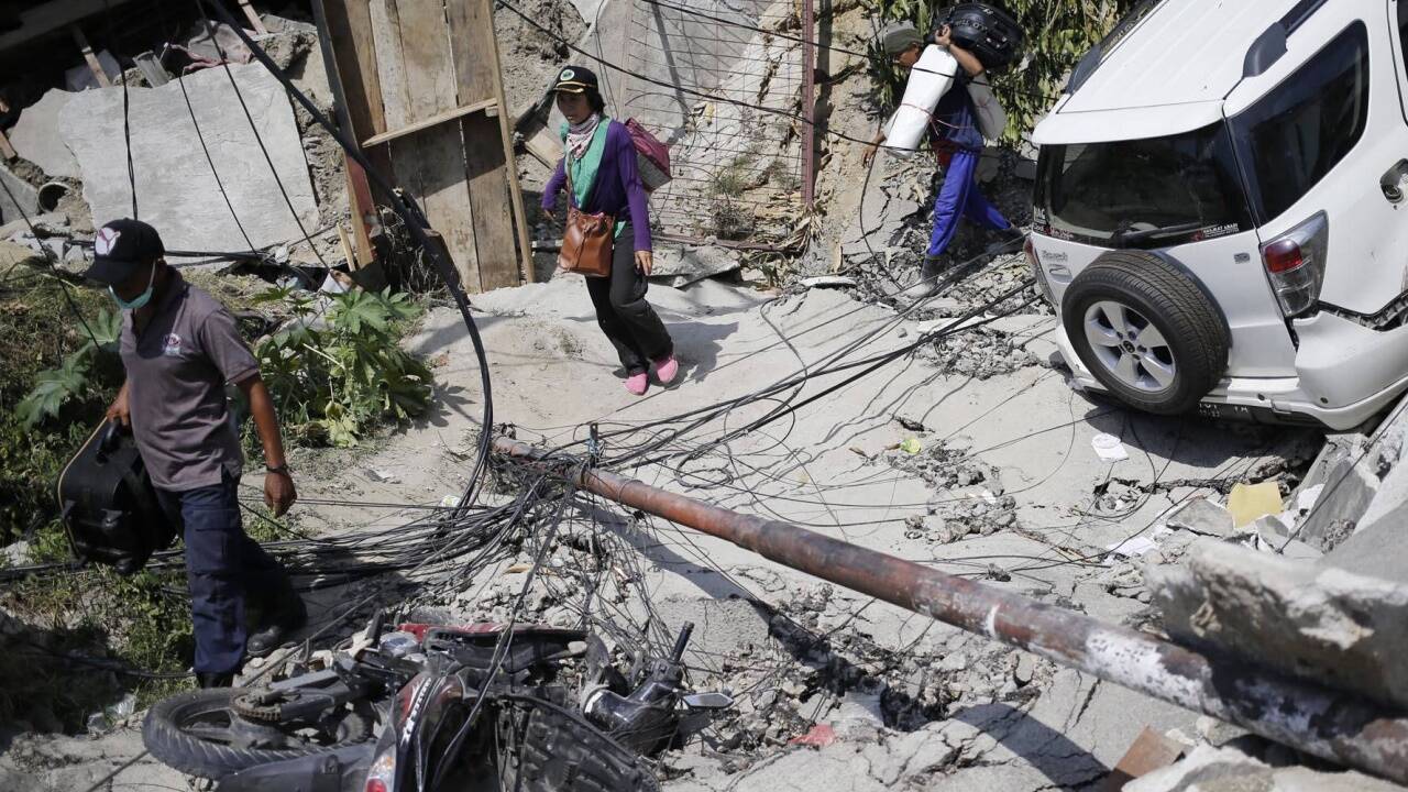 Massive Zerstörungen in der Stadt Palu. 