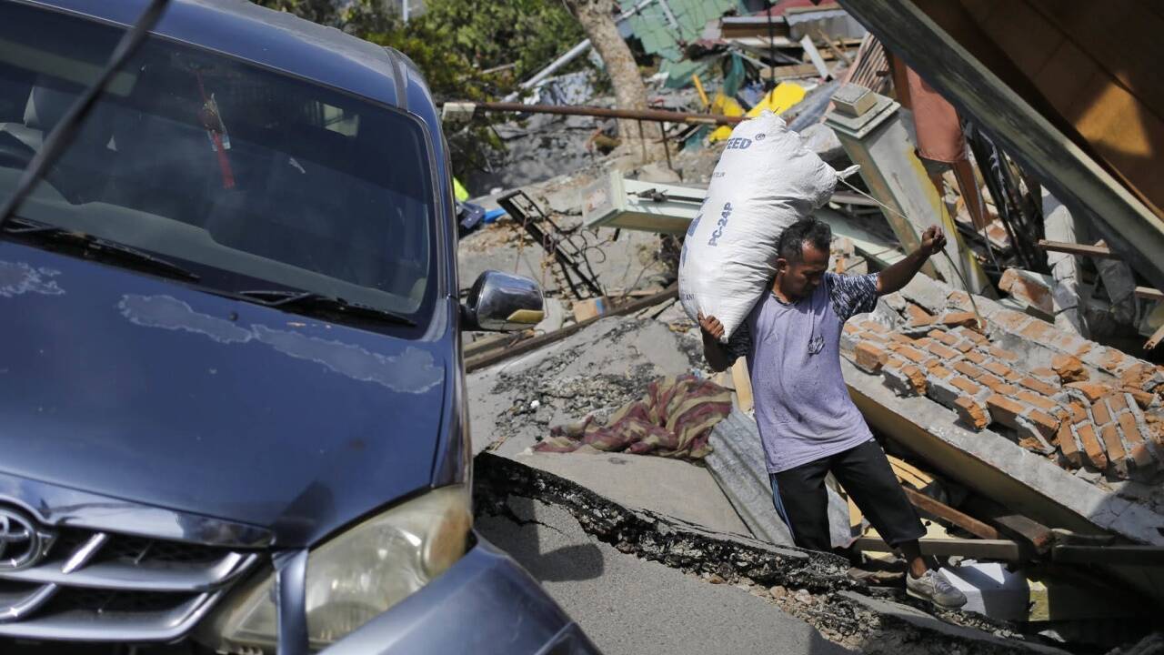 Massive Zerstörungen in der Stadt Palu. 