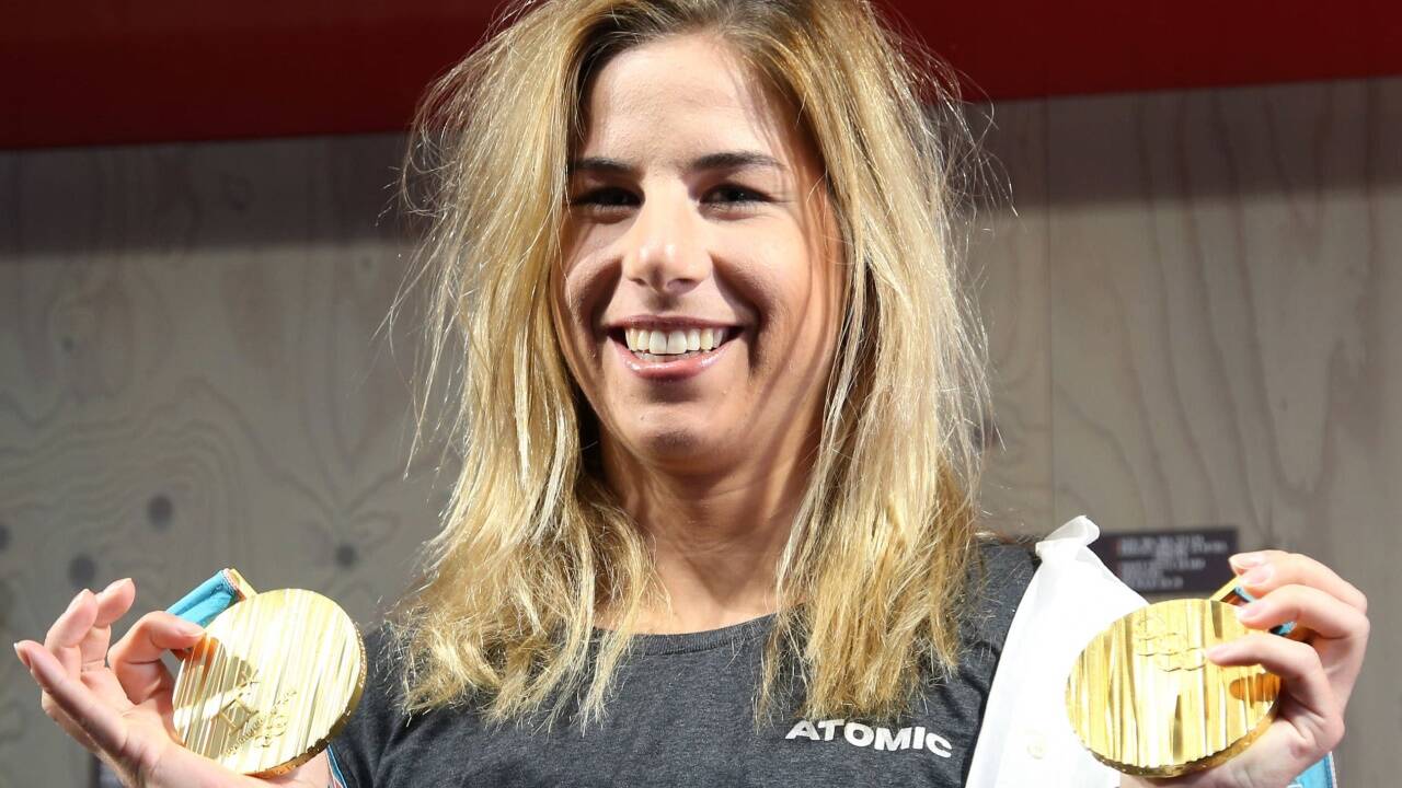 Ester Ledecka (CZE) am Donnerstag, 11. Oktober 2018, beim Atomic Racing-Medientag 2018 in Altenmarkt, Salzburg. 