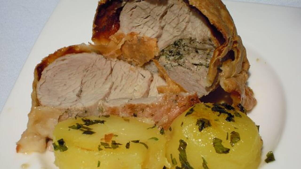 Frisch vom Markt: Schweinslungenbraten im Teigmantel