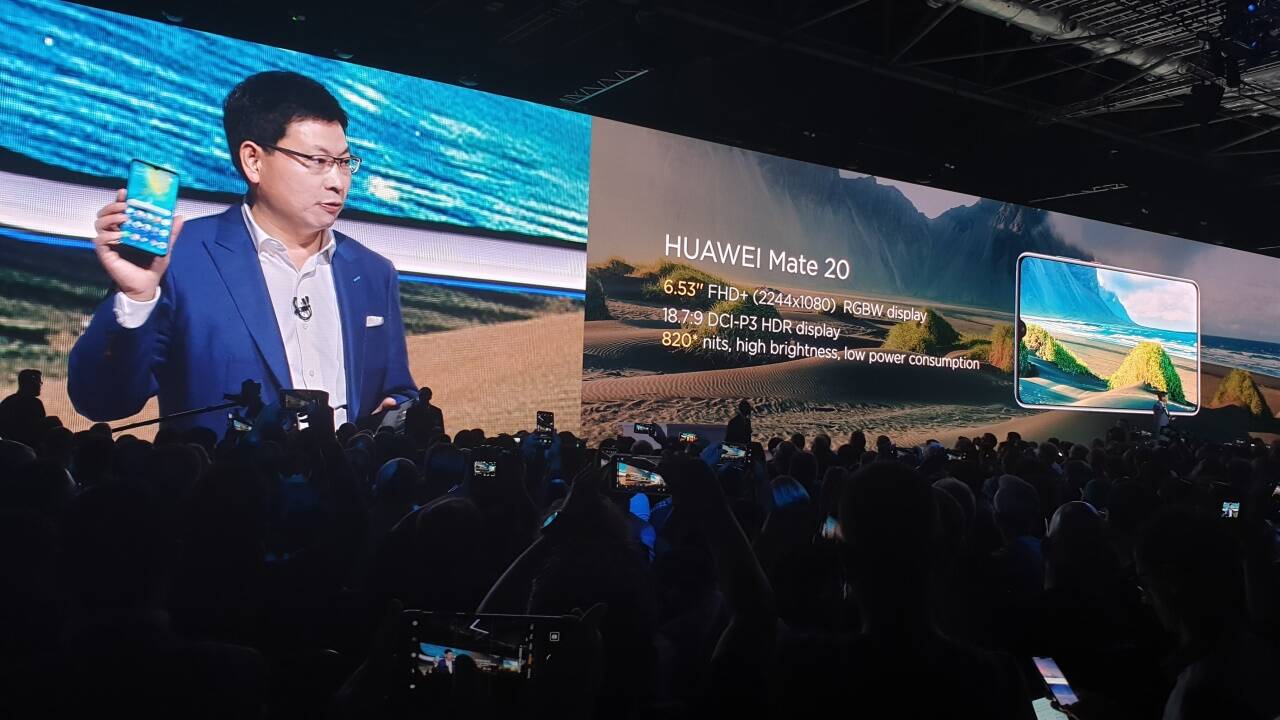 Huaweis Smartphone-Boss Richard Yu stellte in London das neue Mate 20 vor.  Huaweis Smartphone-Boss Richard Yu stellte in London das neue Mate 20 vor.