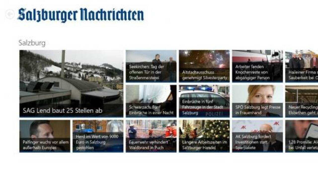 Die "Salzburger Nachrichten"- App für Windows 8