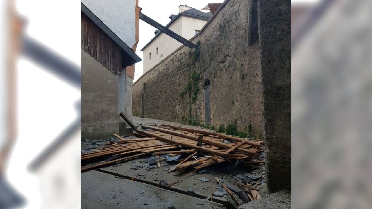 Die Festung Hohensalzburg wurde von den Sturmböen heftig getroffen.  