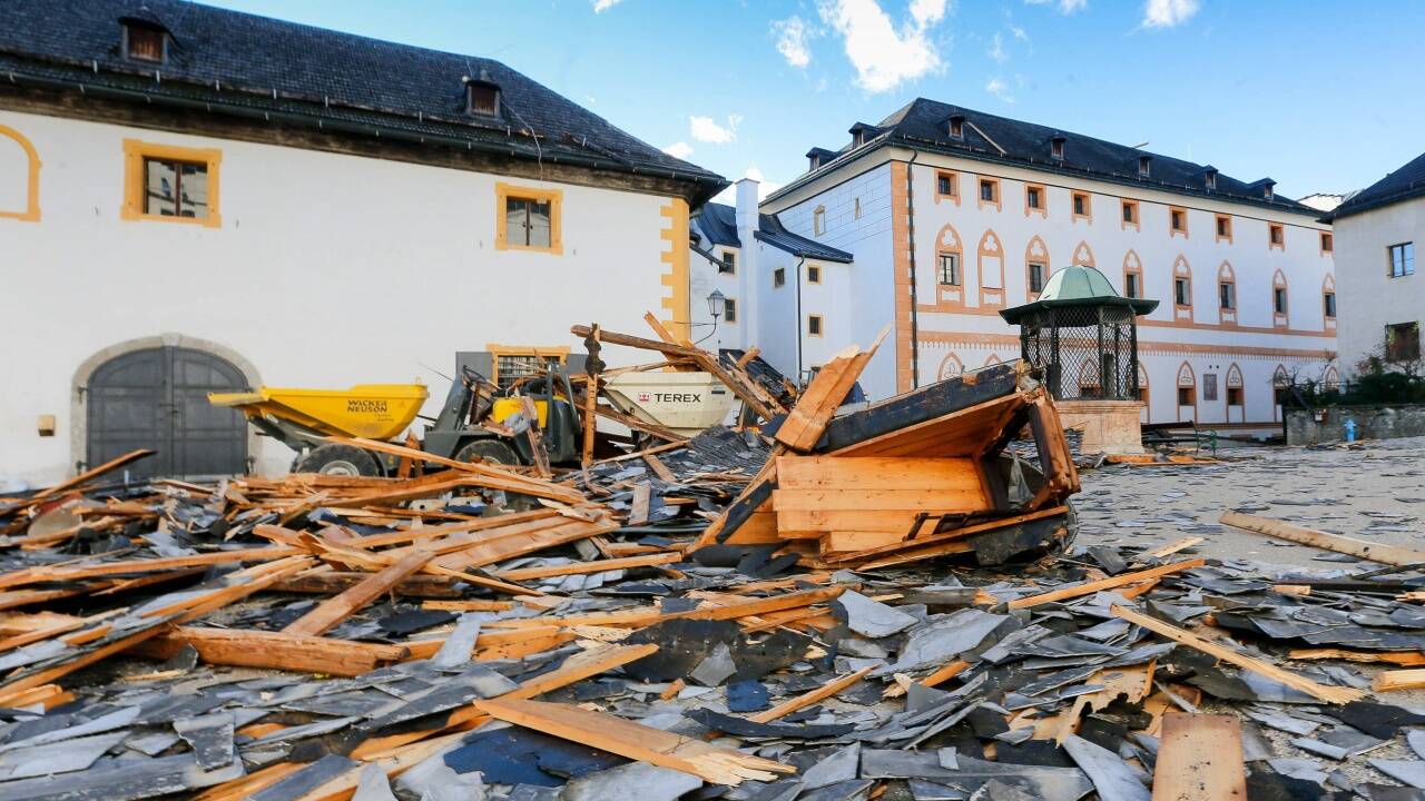 Die Festung Hohensalzburg wurde von den Sturmböen heftig getroffen.  
