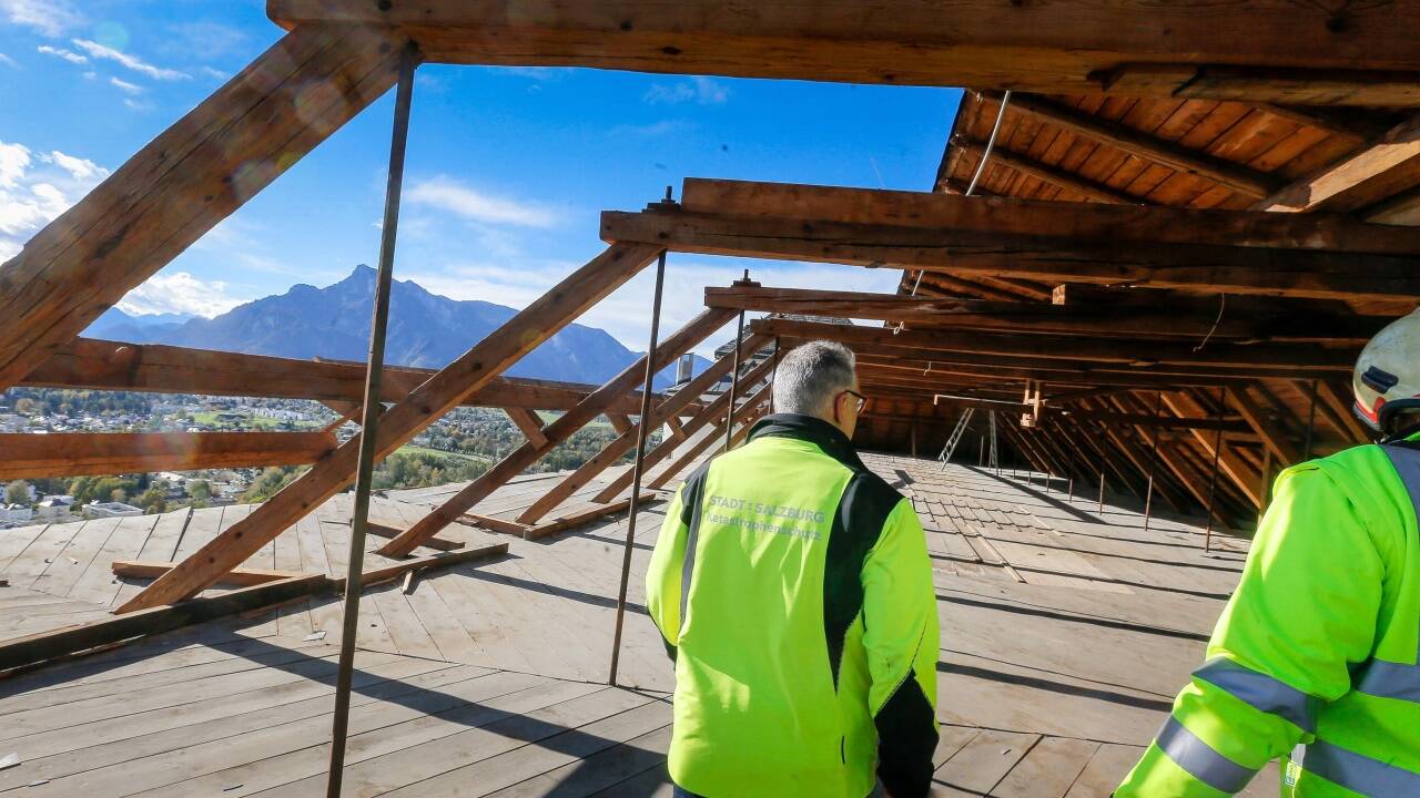 Die Festung Hohensalzburg wurde von den Sturmböen heftig getroffen.  