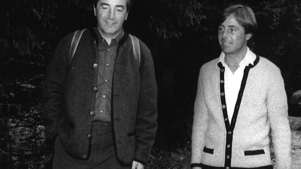 Nindl beim Wandern im Obersulzbachtal mit Alois Mock Anfang der 1980er-Jahre. 