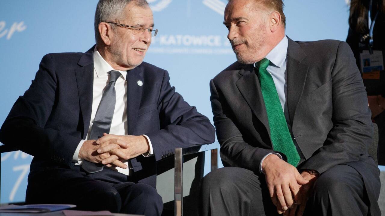 Österreichs Bundespräsident Alexander Van der Bellen ließ Landsmann Arnold Schwarzenegger den Vortritt.  