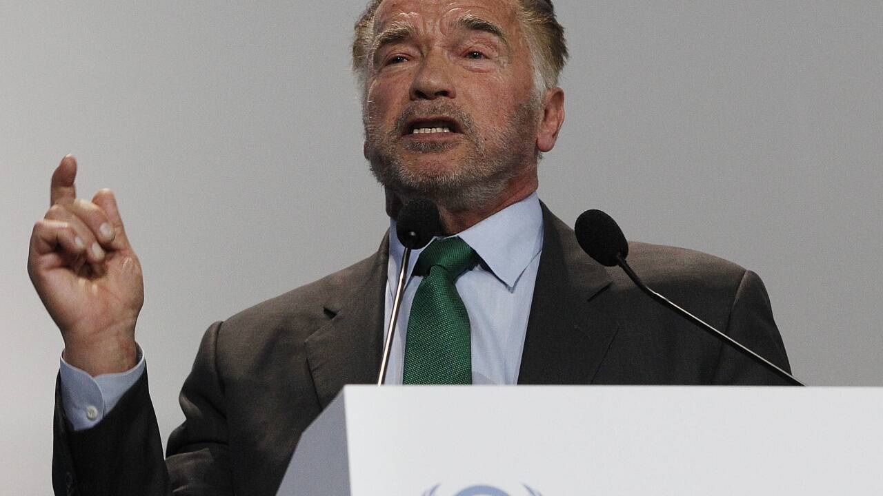 Arnold Schwarzenegger beim Klimagipfel in Polen. 