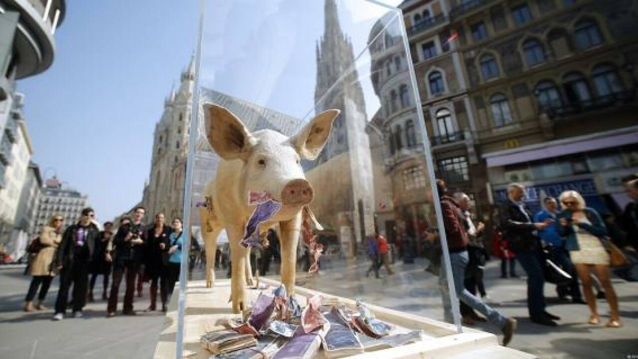 Eine Sau gegen die Gier in der Wiener Innenstadt