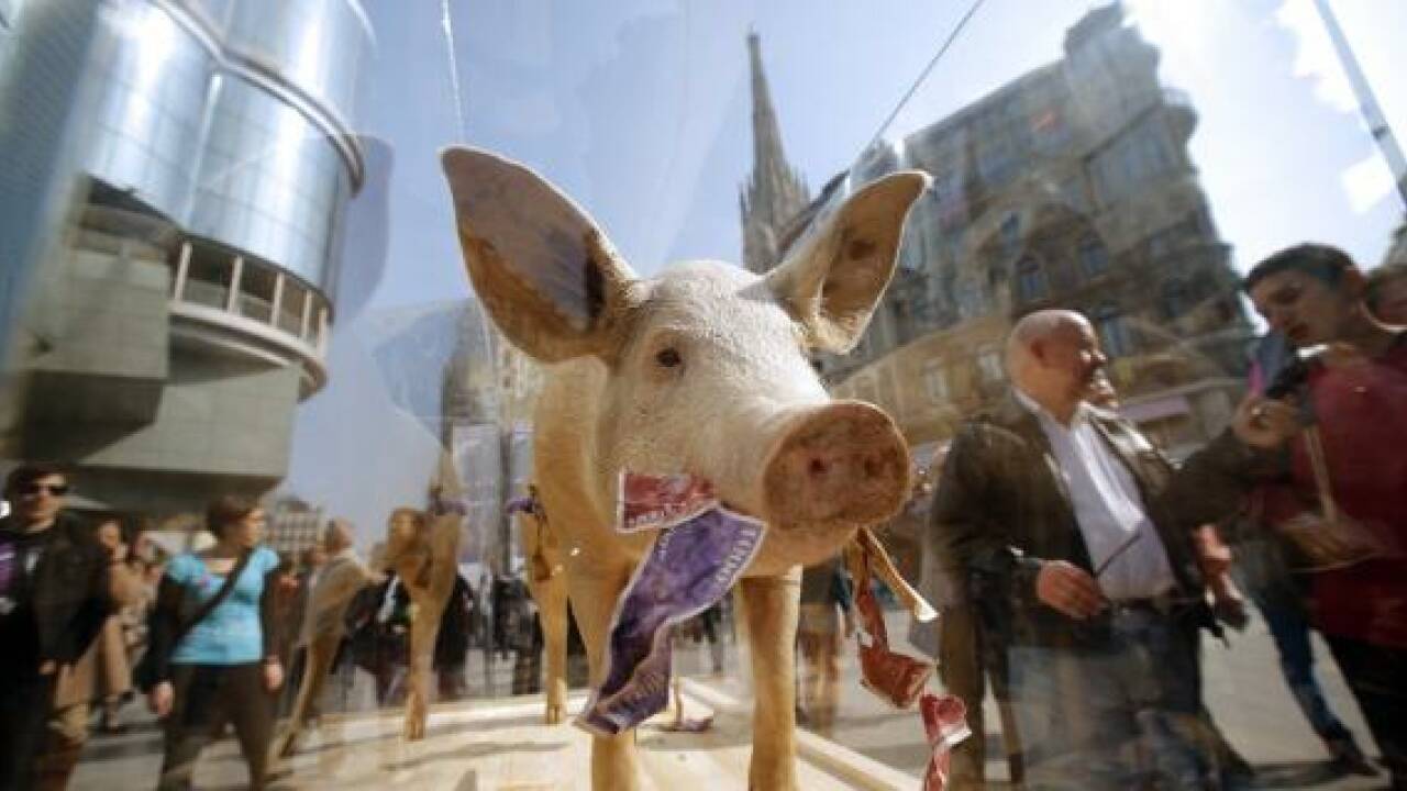 Eine Sau gegen die Gier in der Wiener Innenstadt