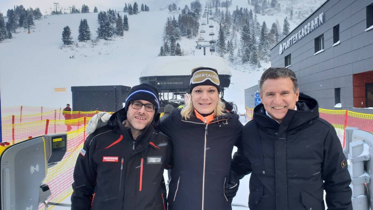 Johannes Steiner, Maria Höfl-Riesch und Martin Leitner (von links)  