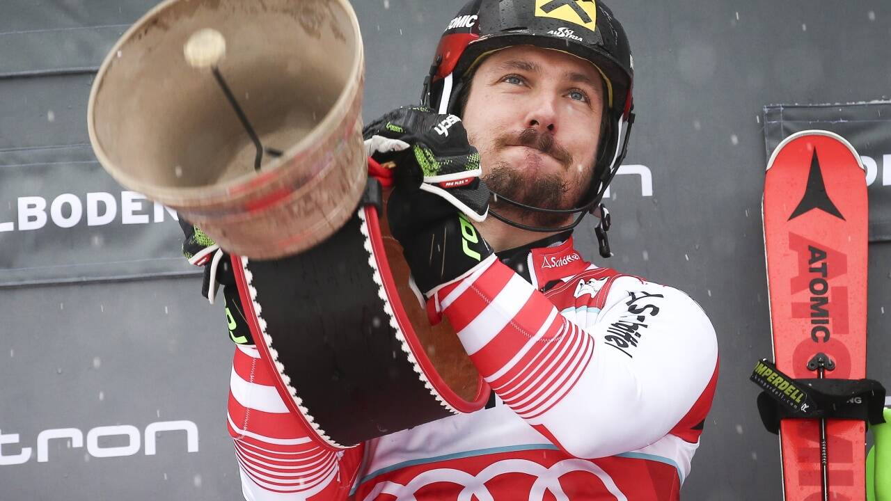 An Kuhglocken und Weltcupsiegen mangelt es ihm nicht: Marcel Hirscher gewann bereits zum neunten Mal in Adelboden. An Kuhglocken und Weltcupsiegen mangelt es ihm nicht: Marcel Hirscher gewann bereits zum neunten Mal in Adelboden.