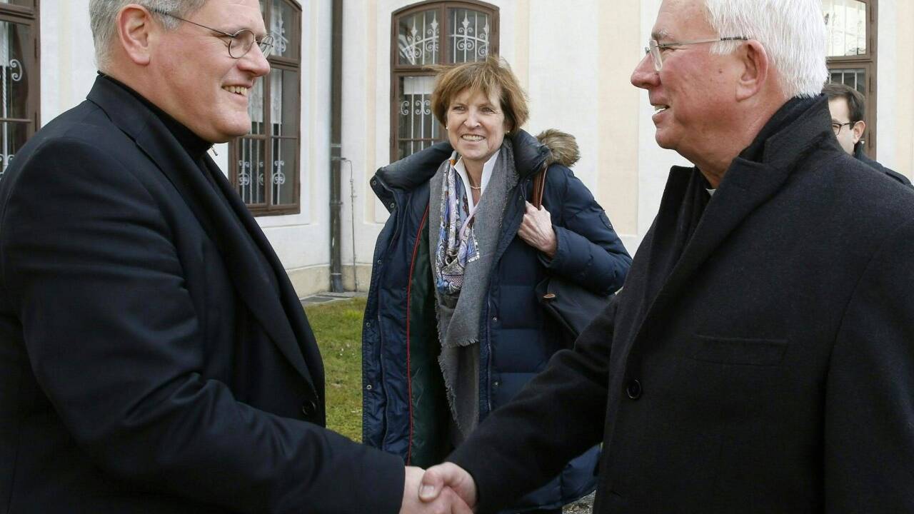 Der Kärntner Ordinariatskanzler Jakob Ibounig (l.) empfing den Salzburger Erzbischof Franz Lackner (r.) 