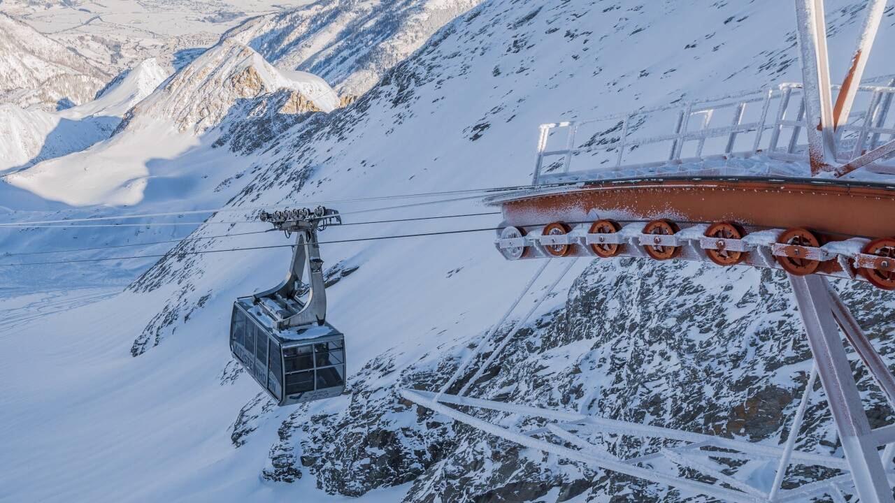 Hinauf auf das Kitzsteinhorn in Kaprun. Hinauf auf das Kitzsteinhorn in Kaprun.
