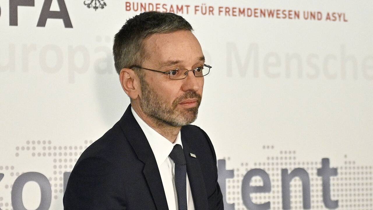Innenminister Herbert Kickl bei der Pressekonferenz am Donnerstag. 