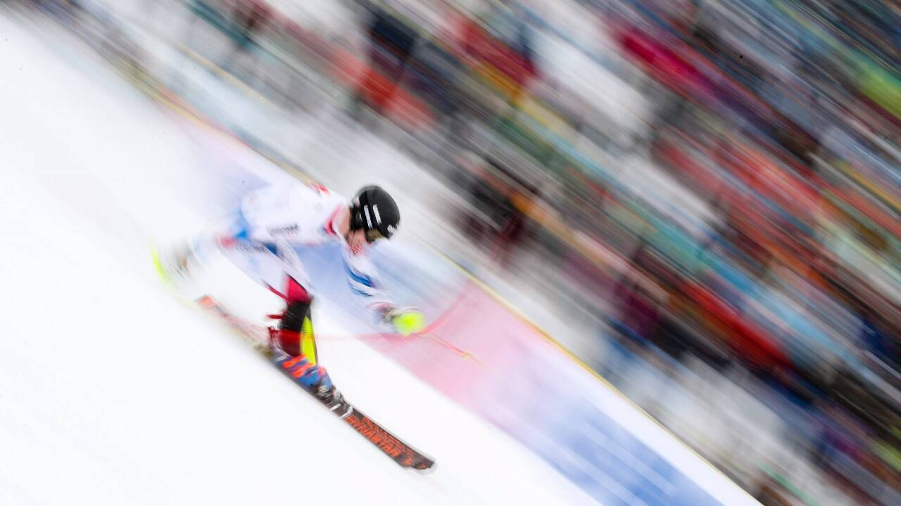 26. Jänner 2019: Clement Noel auf dem Weg zur Bestzeit in Kitzbühel.  
