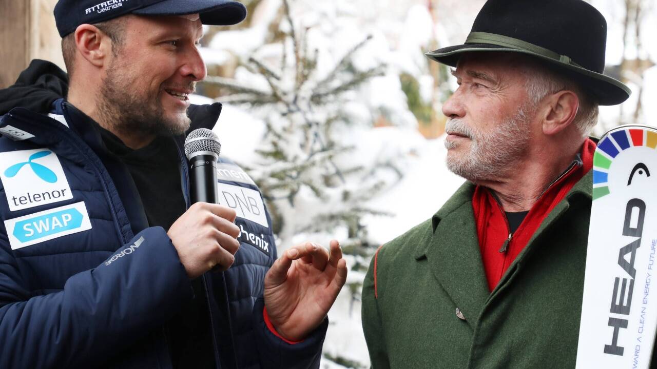 Svindal mit Schwarzenegger.  
