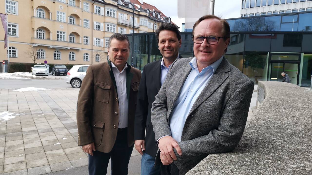 Franz Leikermoser (links) Peter Kaufmann, Erich Hettegger.  