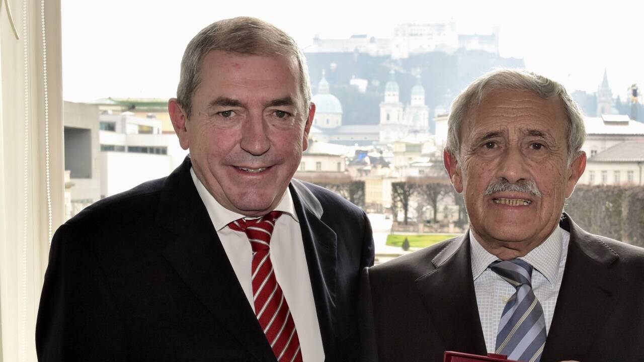Bürgermeister Heinz Schaden, Willi Rehberg.  Bürgermeister Heinz Schaden, Willi Rehberg.