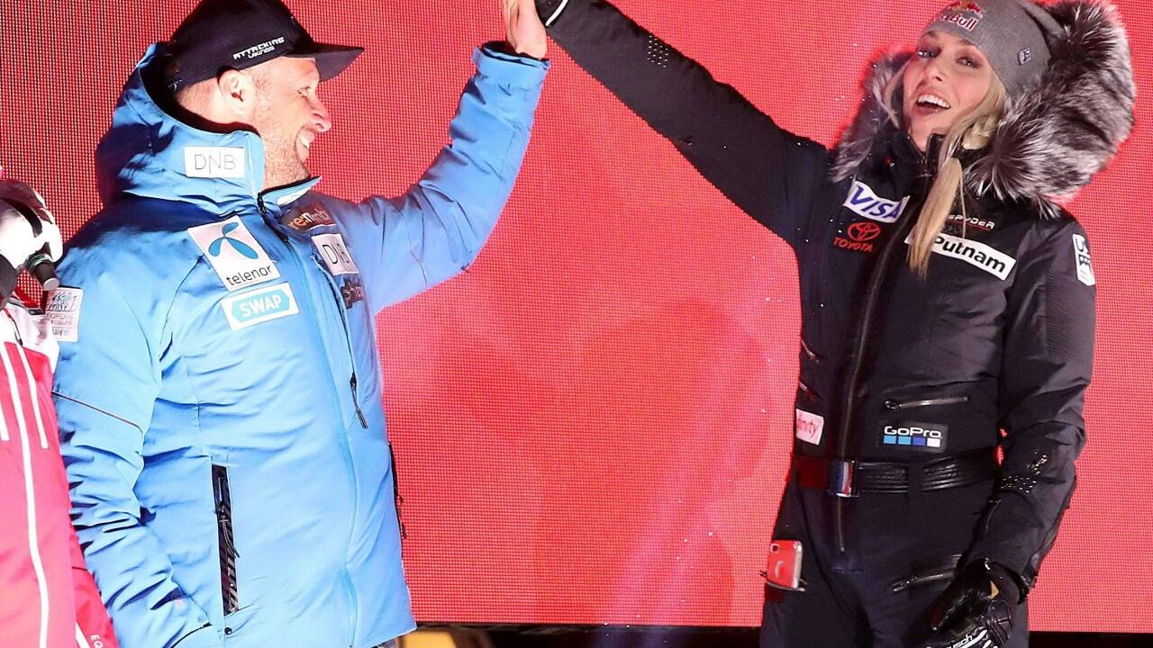 Aksel Lund Svindal und Lindsey Vonn. Aksel Lund Svindal und Lindsey Vonn.