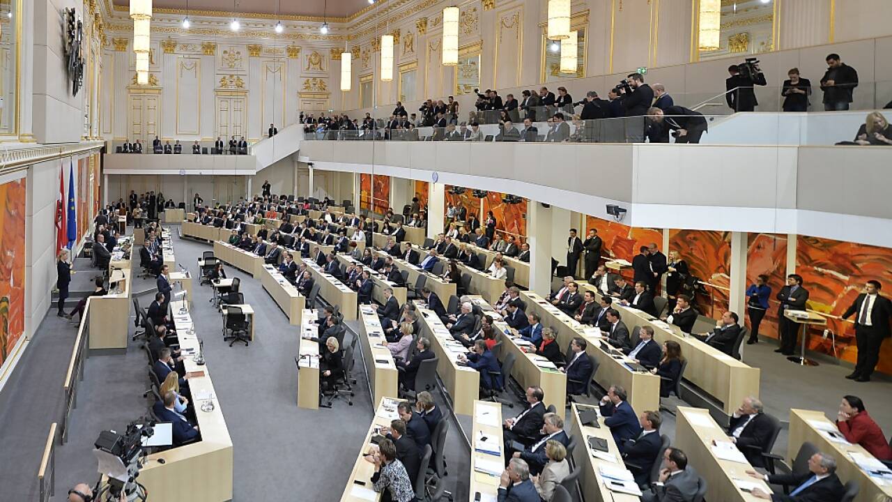 Nationalratssitzung im Parlament in Wien. 