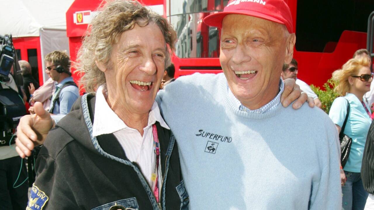Lauda mit seinem Lebensretter Arturo Merzario 2006 auf dem Nürburgring.  