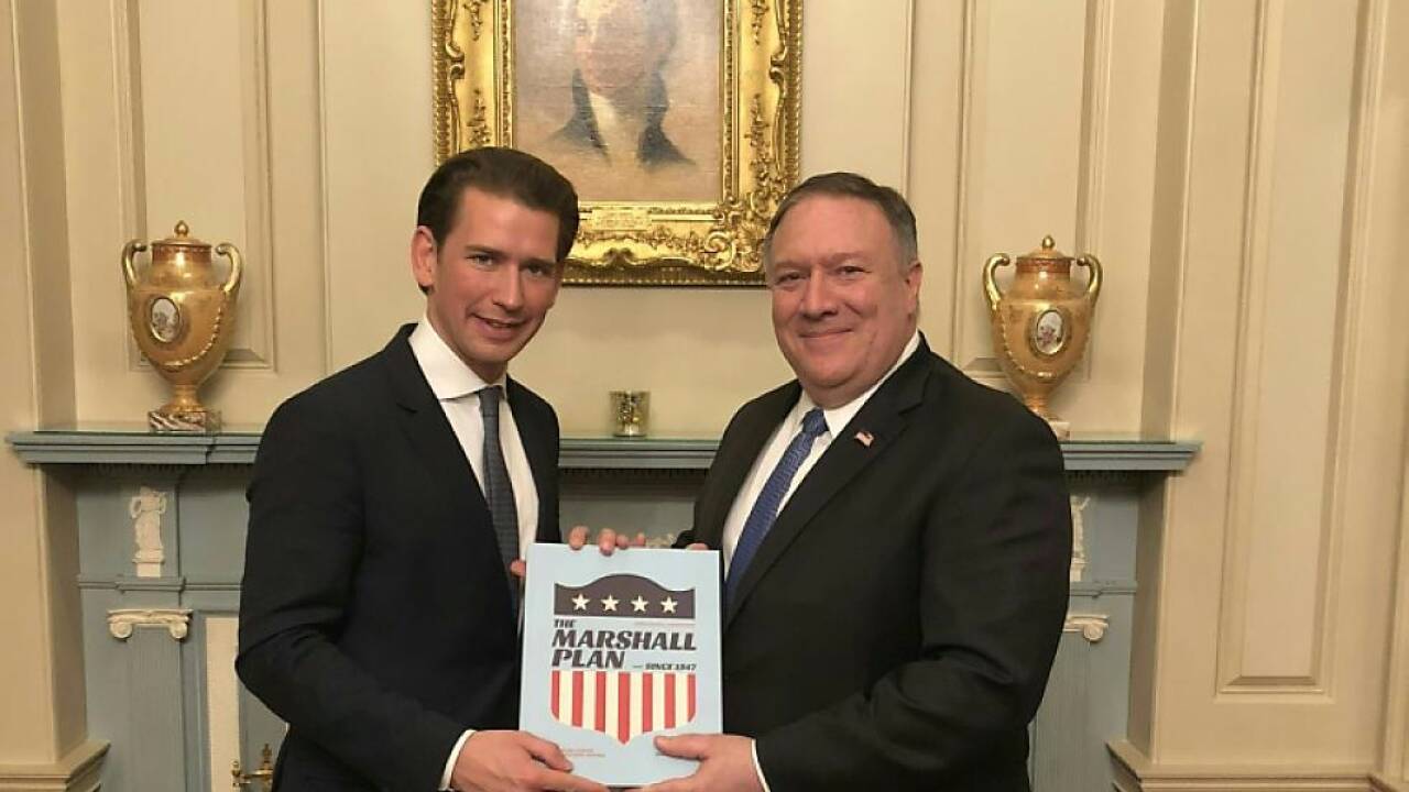 Erster Programmpunkt für Kanzler Kurz in Washington war ein Abendessen mit Außenminister Mike Pompeo Erster Programmpunkt für Kanzler Kurz in Washington war ein Abendessen mit Außenminister Mike Pompeo
