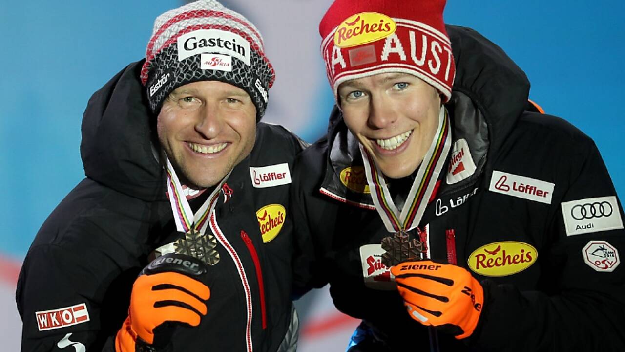 Bernhard Gruber und Franz-Josef Rehrl sorgten mit ihrer Bronzemedaille in der Nordischen Kombination für viel Erleichterung im Team bei der Heim-WM in Seefeld.  Bernhard Gruber und Franz-Josef Rehrl sorgten mit ihrer Bronzemedaille in der Nordischen Kombination für viel Erleichterung im Team bei der Heim-WM in Seefeld.
