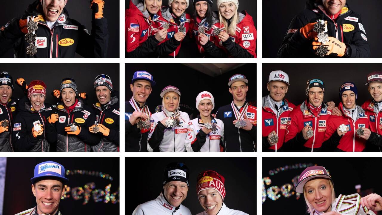 Österreichs Medaillengewinner bei der nordischen Heim-WM in Seefeld: Insgesamt gab es neun Stück, vier in Silber, fünf in Bronze. 