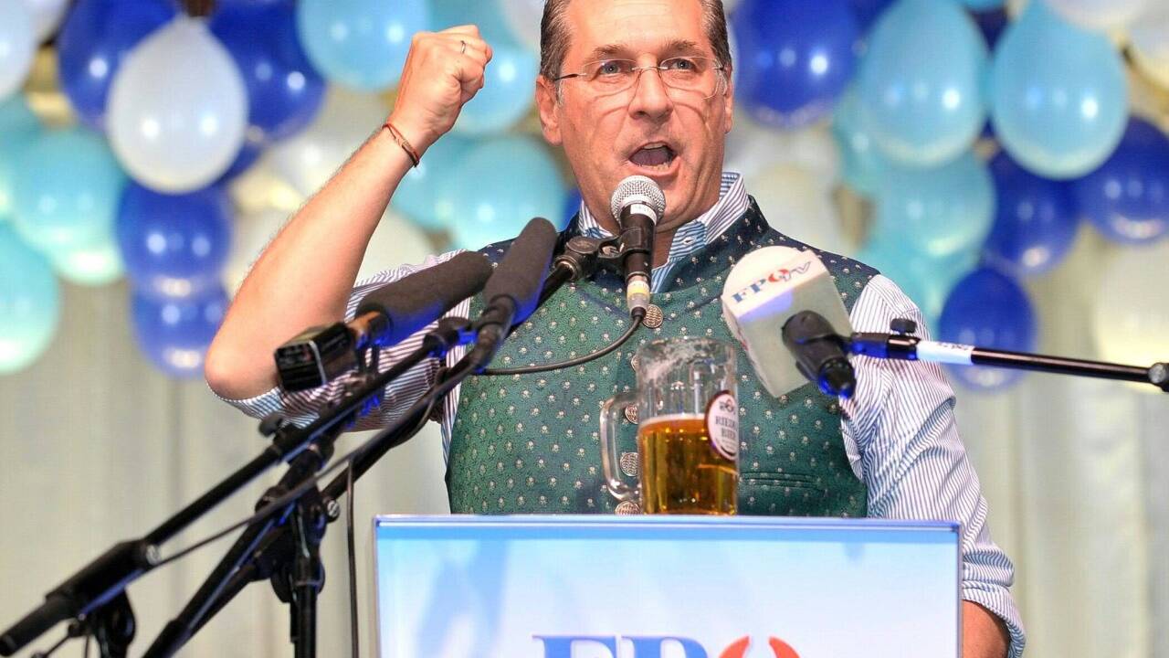 Parteiobmann Vizekanzler Heinz Christian Strache im Rahmen des Politischen Aschermittwochs der FPÖ in Ried im Innkreis. 