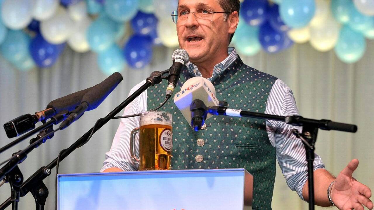 Parteiobmann Vizekanzler Heinz Christian Strache im Rahmen des Politischen Aschermittwochs der FPÖ in Ried im Innkreis. 