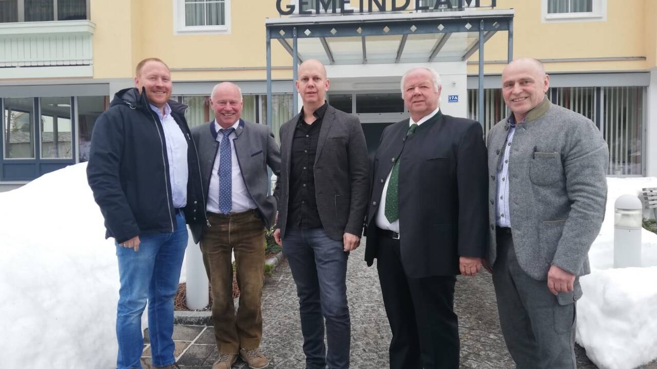 Von links: Thomas Steiner, Franz Huber, Roland Kindl, Johann Habersatter und Alois Huber.  