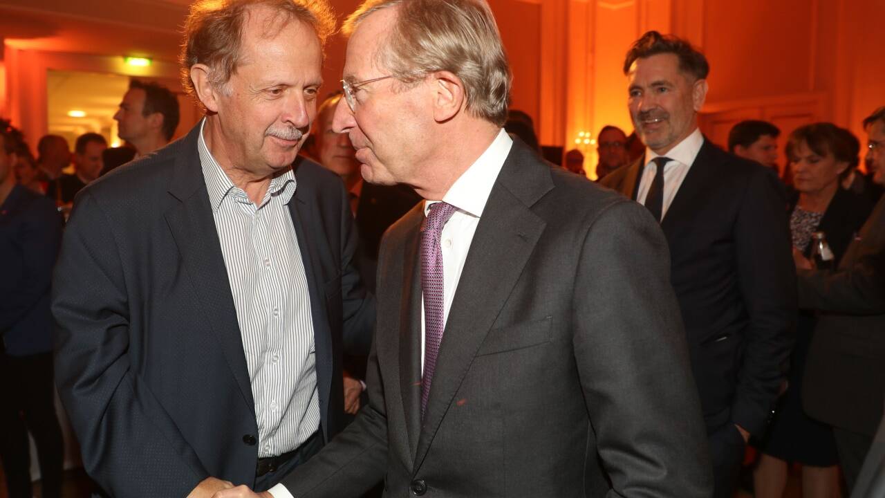 Haslauer (r.) begrüßt Markus Liebl. 