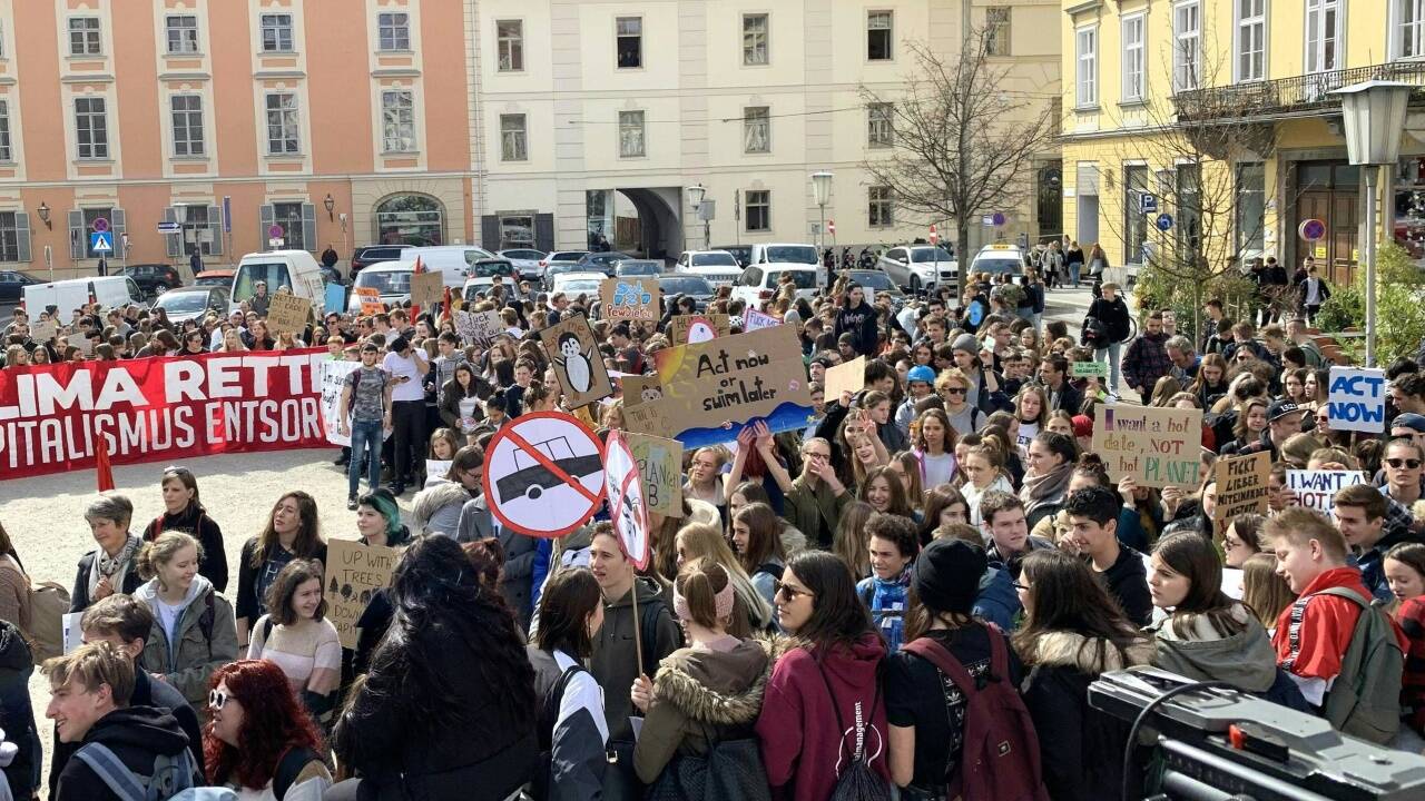 Streikteilnehmer in Graz 