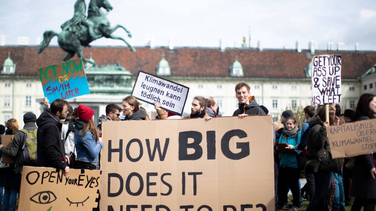 Bilder vom Schulstreik in Wien. 