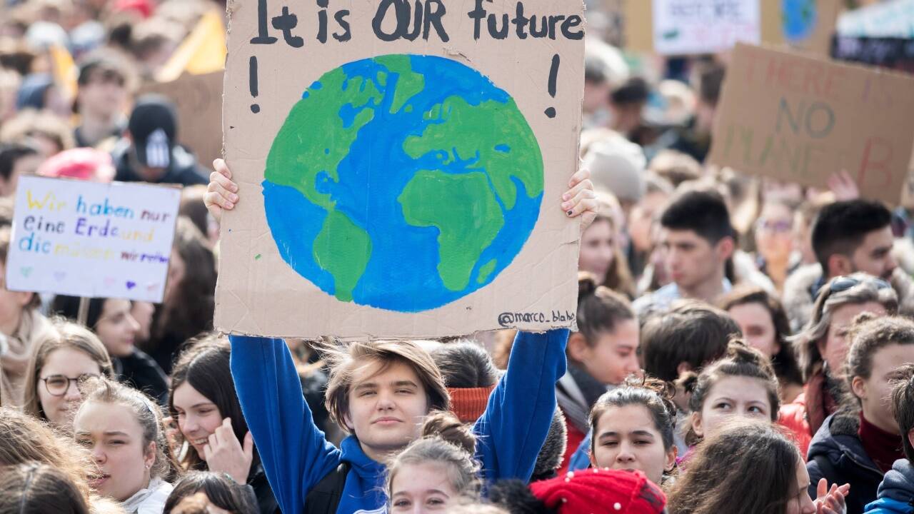 Bilder vom Schulstreik in Wien. 