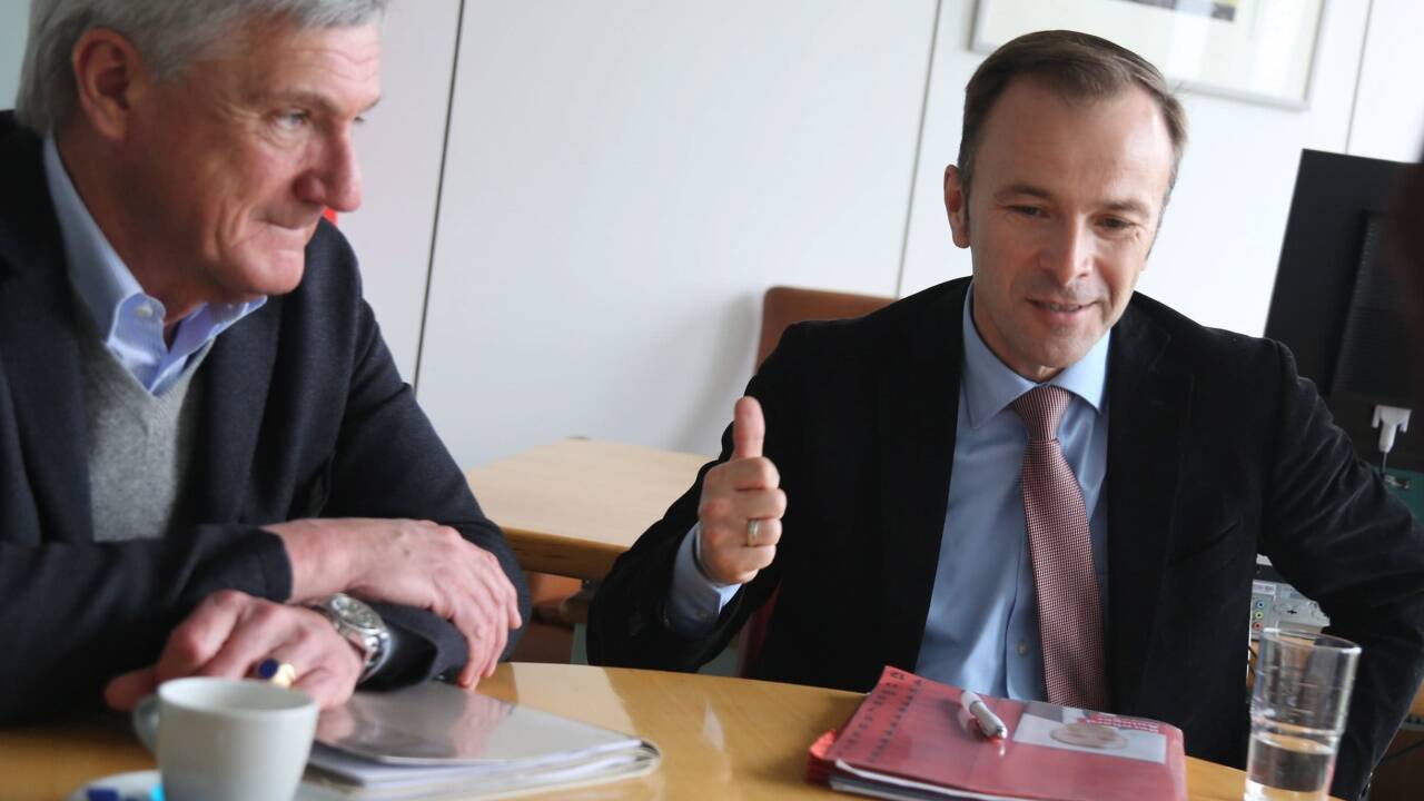 Harald Preuner (ÖVP) und Bernhard Auinger (SPÖ) beim letzten Aufeinandertreffen vor der Stichwahl.  