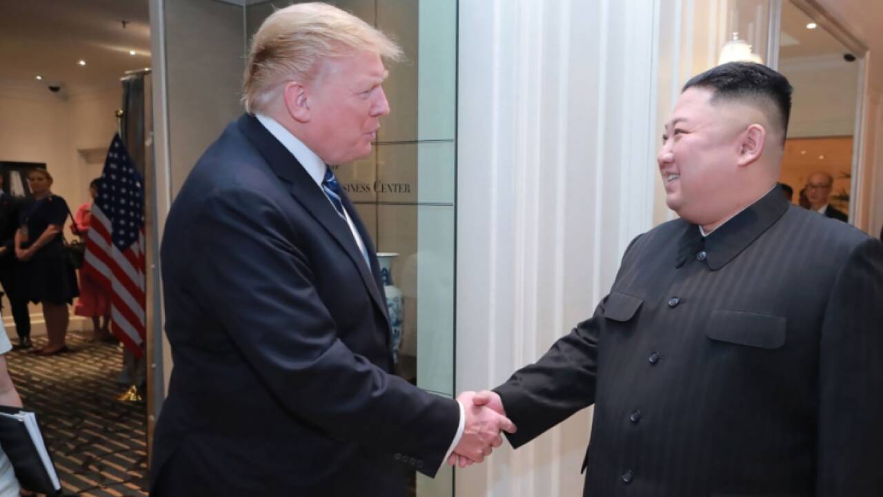 Bild vom Trump-Kim-Treffen Anfang März Bild vom Trump-Kim-Treffen Anfang März