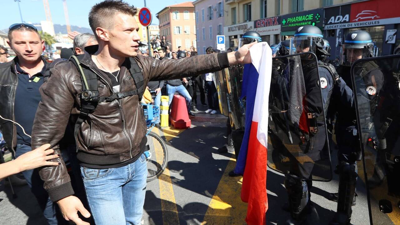 Demonstrationen in Nizza.  Demonstrationen in Nizza.