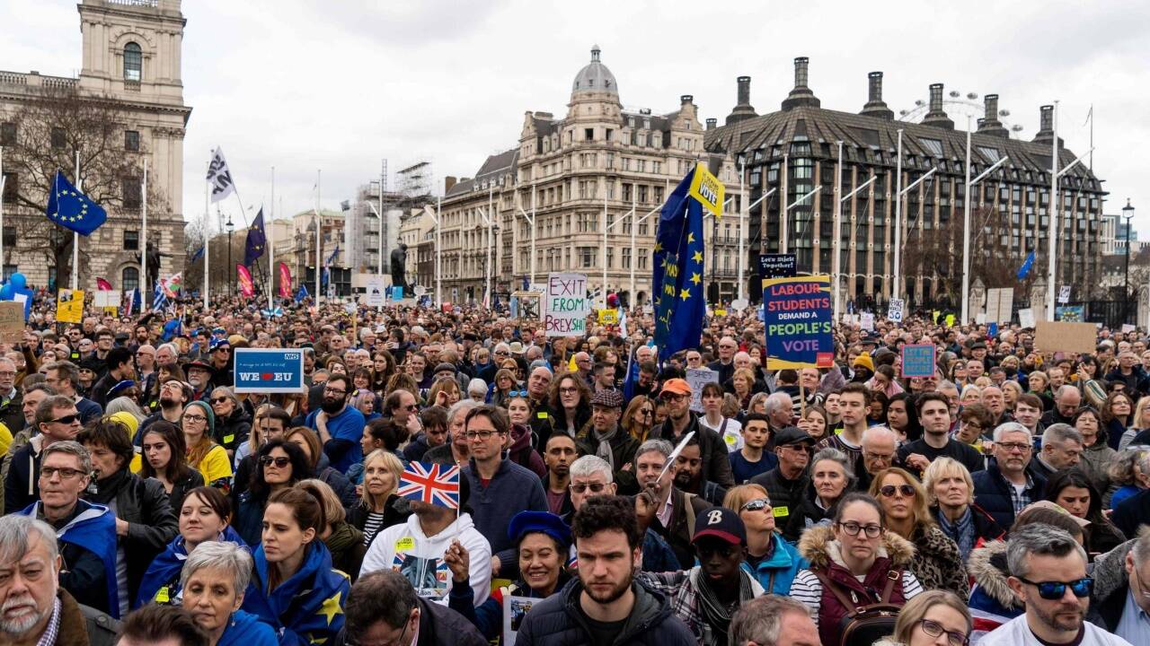 Impressionen der Massenproteste in London. 