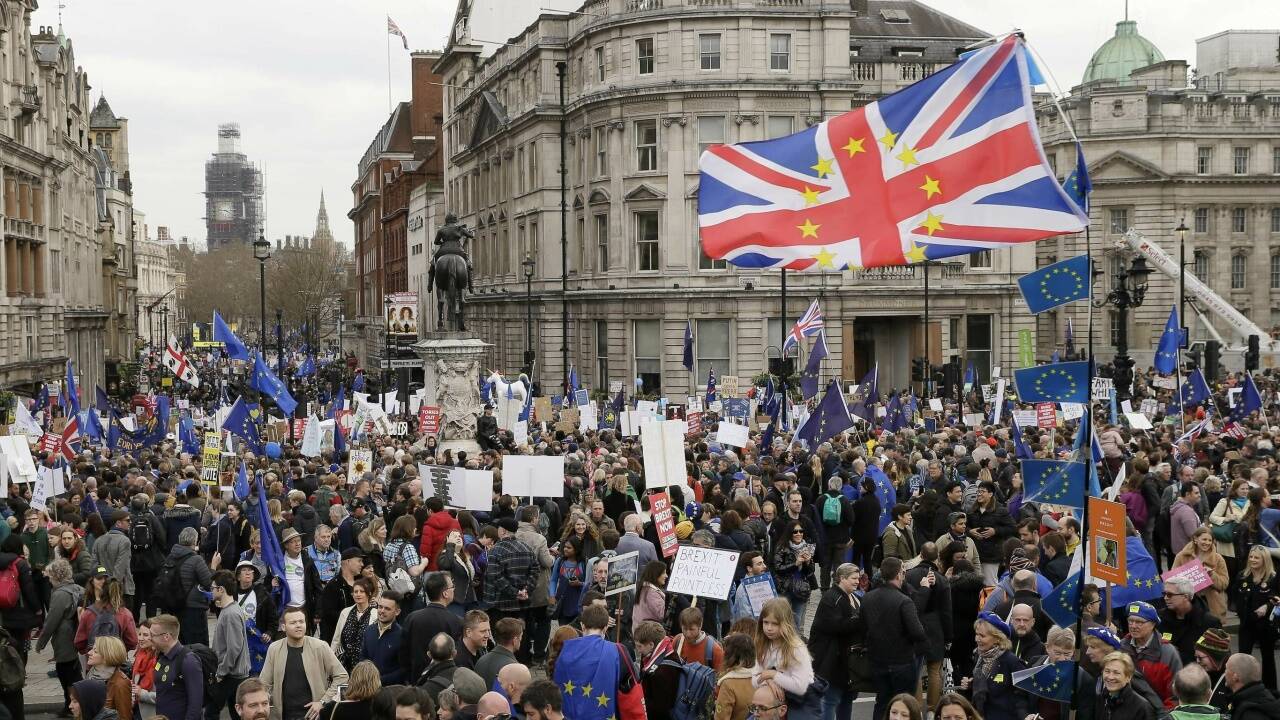 Impressionen der Massenproteste in London. 