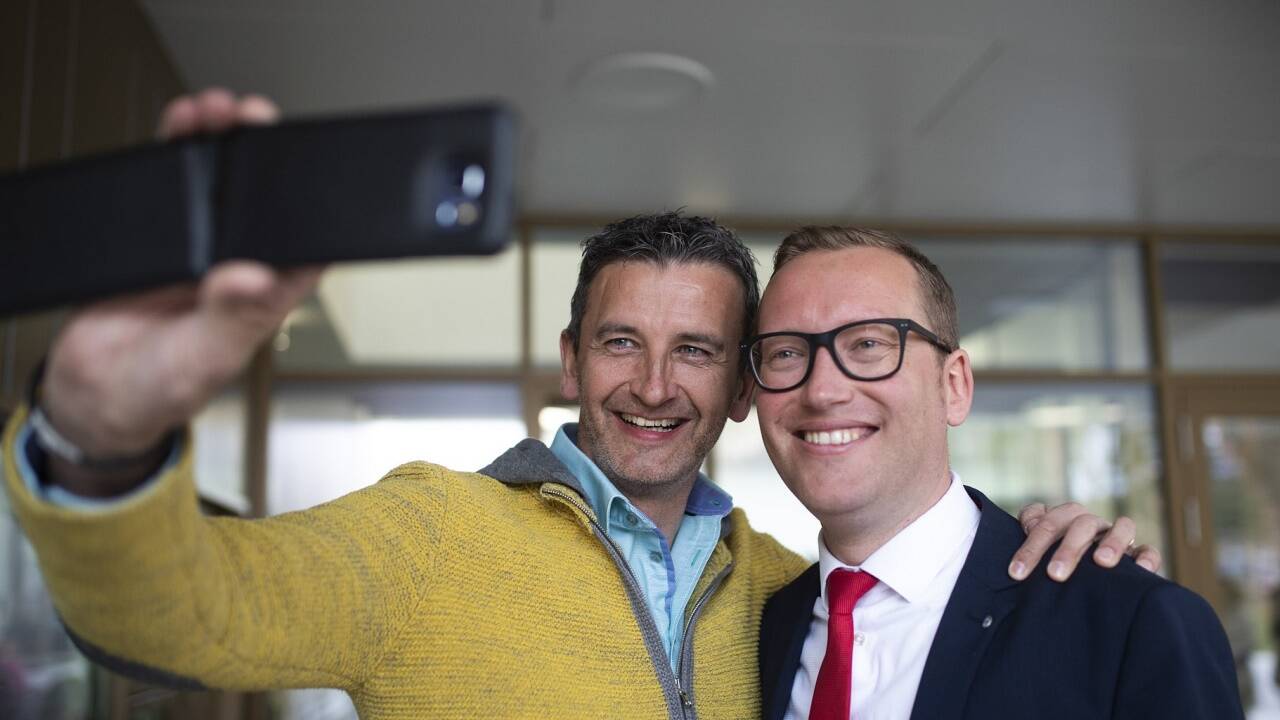 Ein Selfie mit dem Schwarzacher Amtskollegen Andreas Haitzer.  