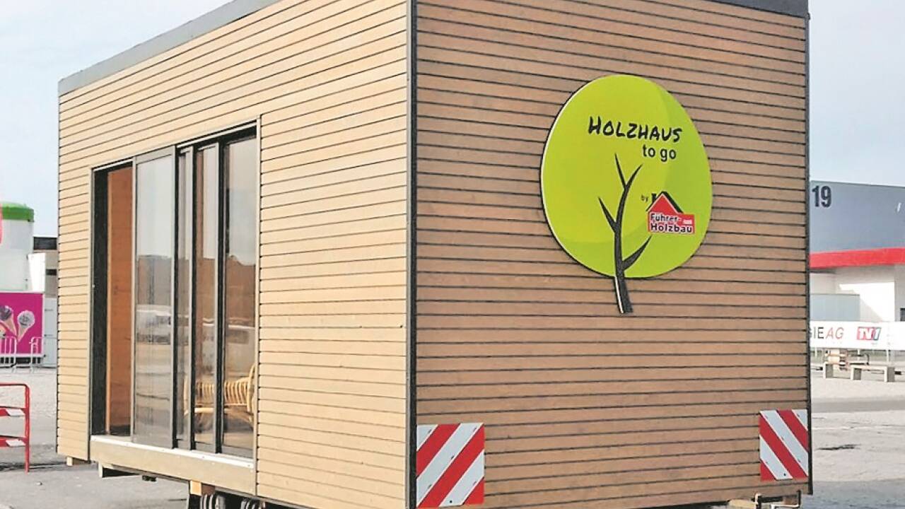 Bereit zum Transport: das Holzhaus to go. 