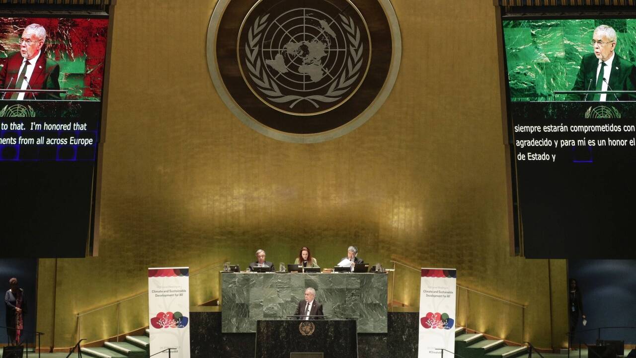 Bundespräsident Alexander Van der Bellen hat am Donnerstag, 28. März 2019, in seiner Rede beim UNO-Klimaschutz-Treffen in New York eindringlich mehr Anstrengungen für den Klimaschutz gefordert.  Bundespräsident Alexander Van der Bellen hat am Donnerstag, 28. März 2019, in seiner Rede beim UNO-Klimaschutz-Treffen in New York eindringlich mehr Anstrengungen für den Klimaschutz gefordert.