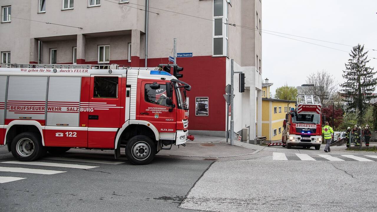 Feuerwehreinsatz in Salzburg-Itzling. 