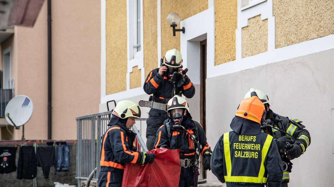 Feuerwehreinsatz in Salzburg-Itzling. 