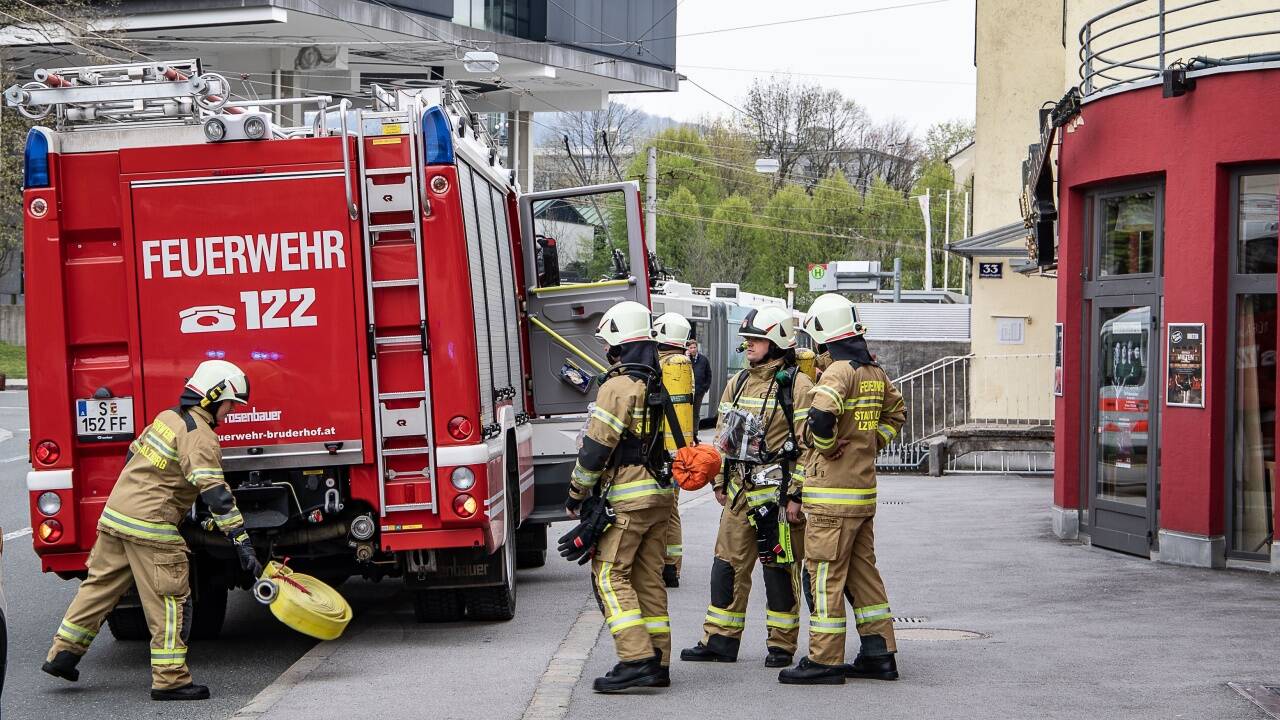 Feuerwehreinsatz in Salzburg-Itzling. 